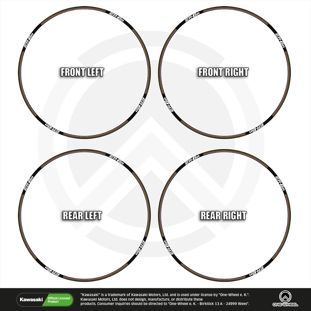 Kawasaki ER6N Felgenrandaufkleber Design V3