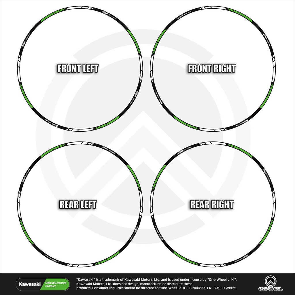 Kawasaki NINJA ZX6R Felgenrandaufkleber Design V1