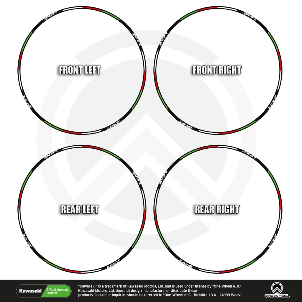 Kawasaki ZX9R Felgenrandaufkleber Design V6