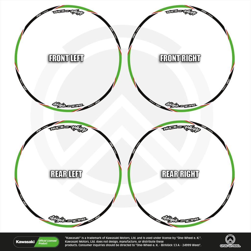 Kawasaki Ninja ZX-10RR Felgenaufkleber Light Design V4
