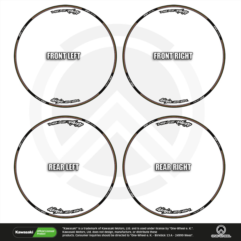 Kawasaki Ninja ZX-6R Felgenaufkleber Light Design V3