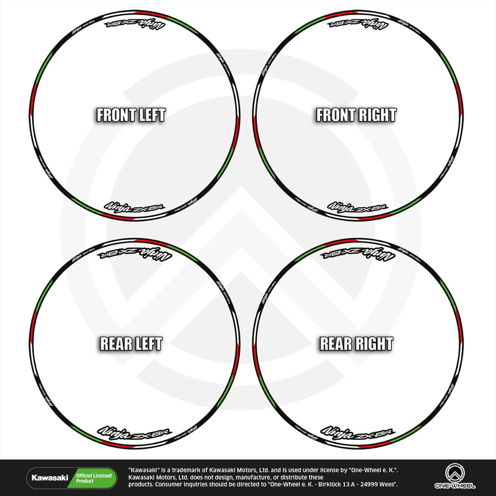 Kawasaki Ninja ZX-6R Felgenaufkleber Light Design V6