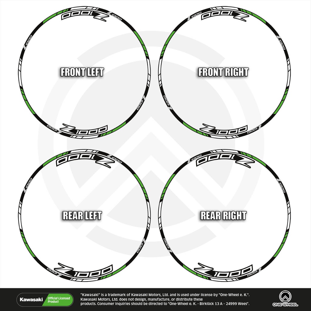Kawasaki Z1000 Felgenaufkleber Light Design V1