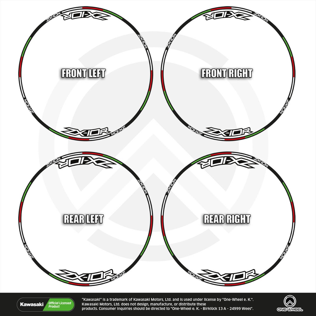 Kawasaki ZX-10R Felgenaufkleber Light Design V5