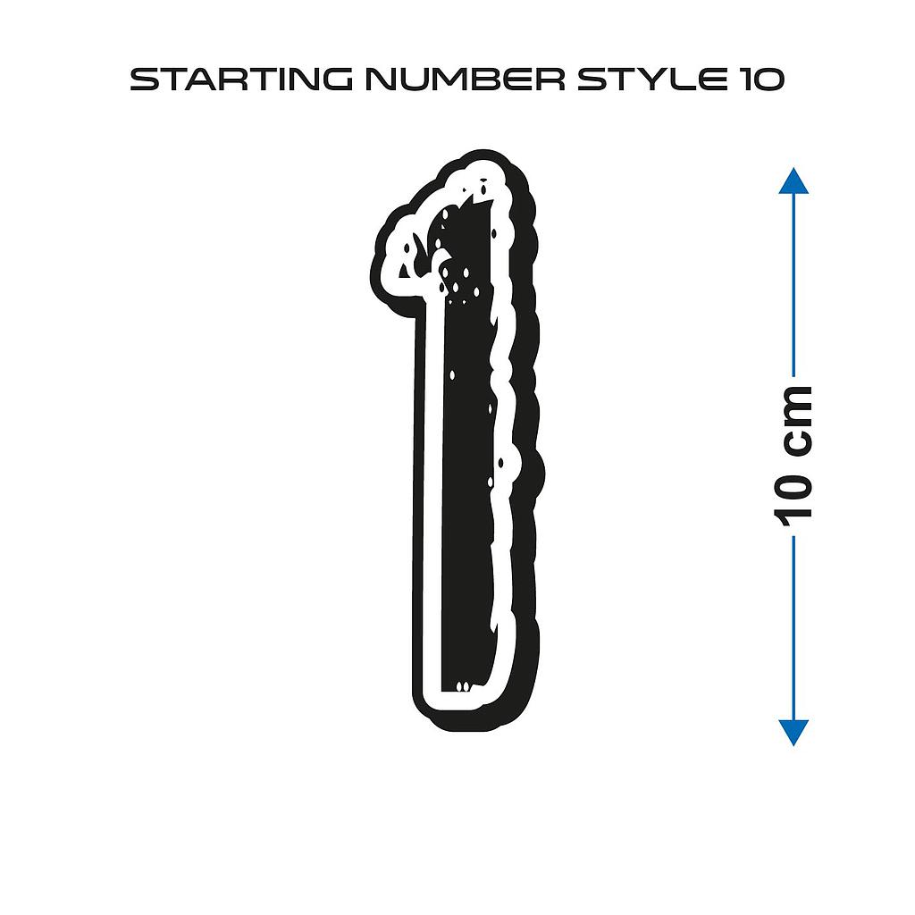 Startnummer Style10 Aufkleber 10cm hoch