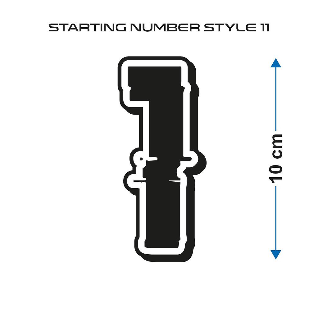 Startnummer Style11 Aufkleber 10cm hoch