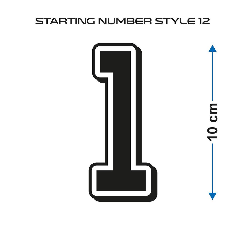 Startnummer Style12 Aufkleber 10cm hoch