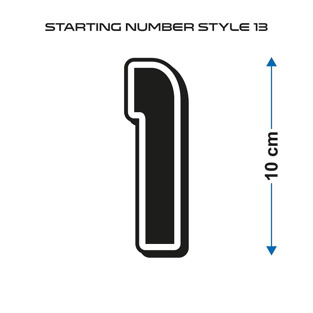 Startnummer Style13 Aufkleber 10cm hoch
