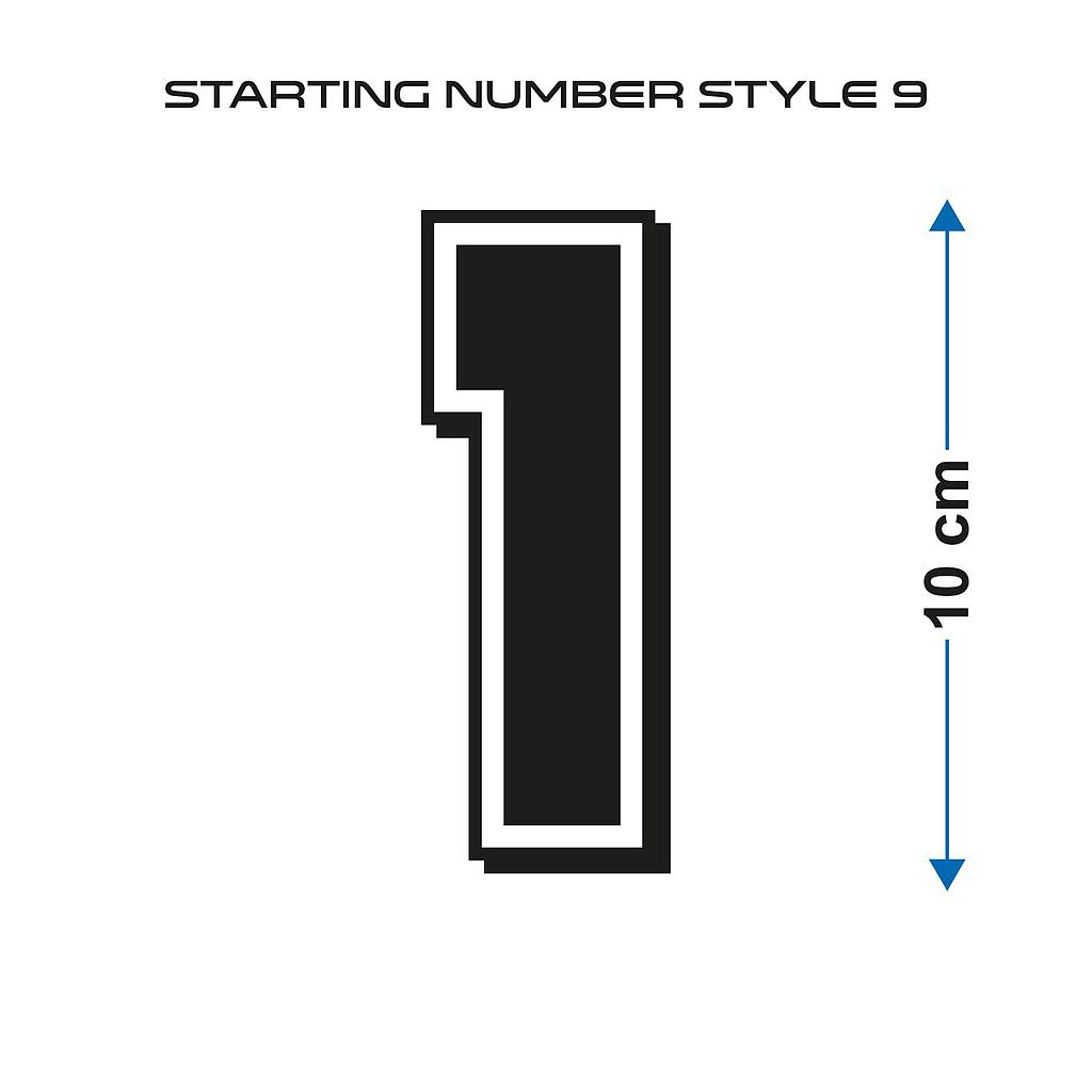 Startnummer Style9 Aufkleber 10cm hoch