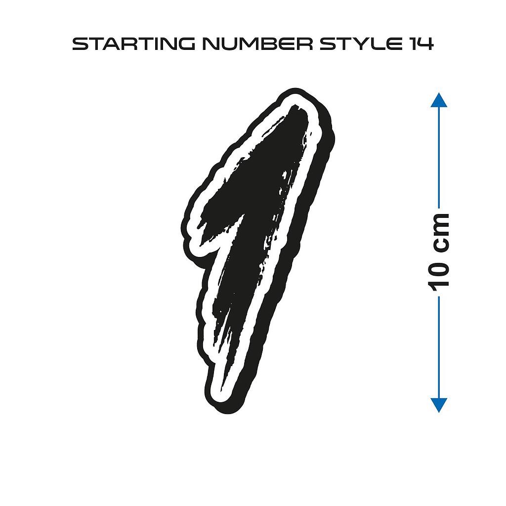 Startnummer Style14 Aufkleber 10cm hoch