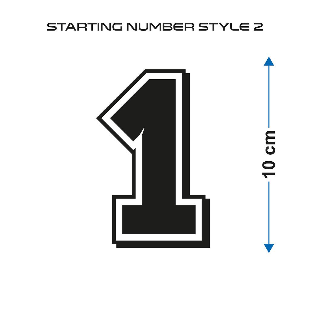 Startnummer Style2 Aufkleber 10cm hoch