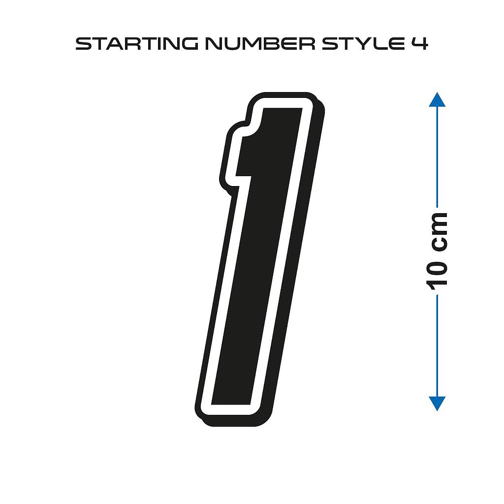 Startnummer Style4 Aufkleber 10cm hoch