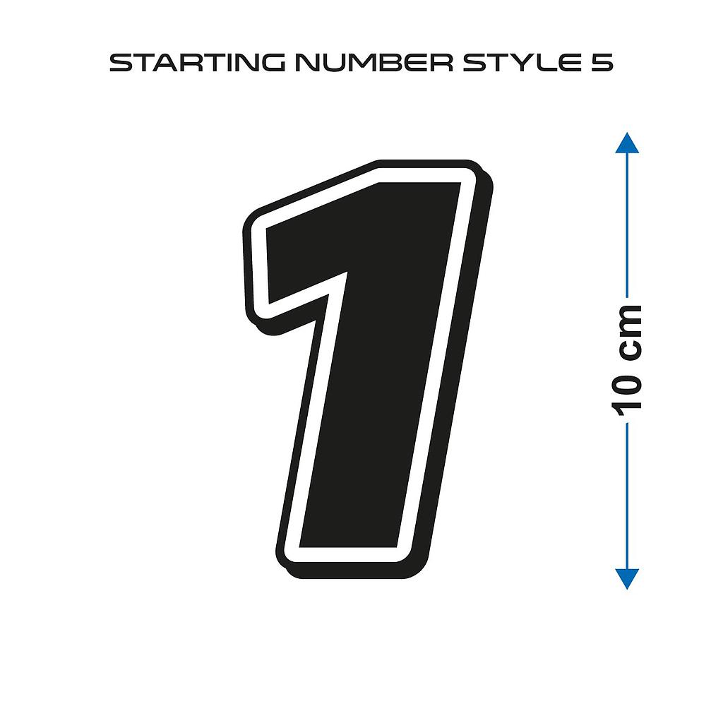 Startnummer Style5 Aufkleber 10cm hoch