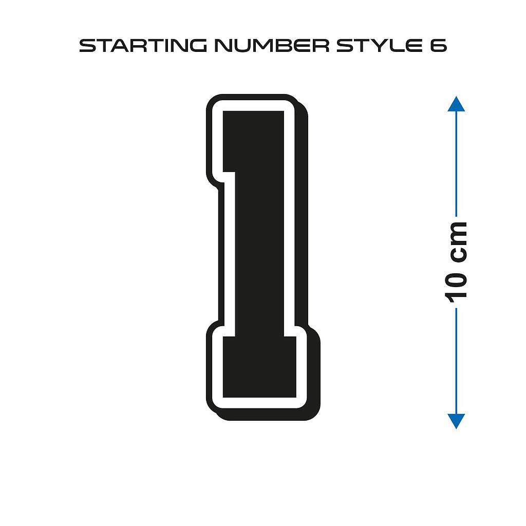 Starting Number Style6 Sticker 10cm high