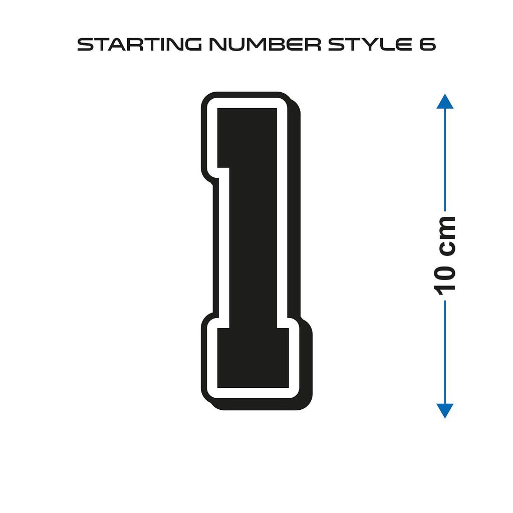 Startnummer Style6 Aufkleber 10cm hoch