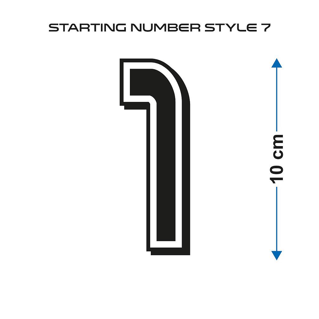 Startnummer Style7 Aufkleber 10cm hoch
