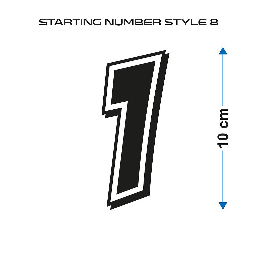 Startnummer Style8 Aufkleber 10cm hoch