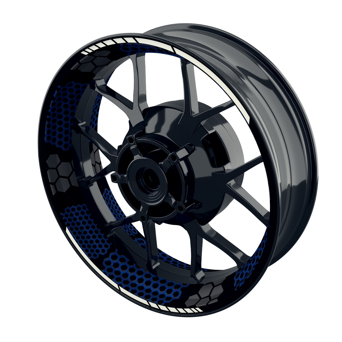Hexagon schwarz neutral NEU Felgenaufkleber  Wheelsticker Premium