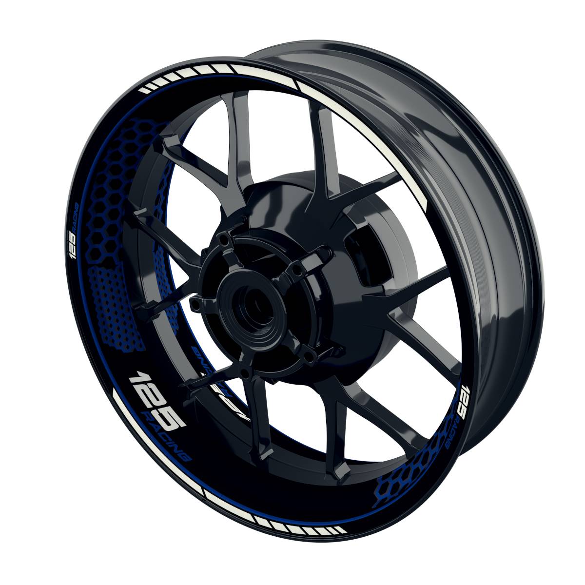 125 Racing Felgenaufkleber Hexagon Wheelsticker Premium