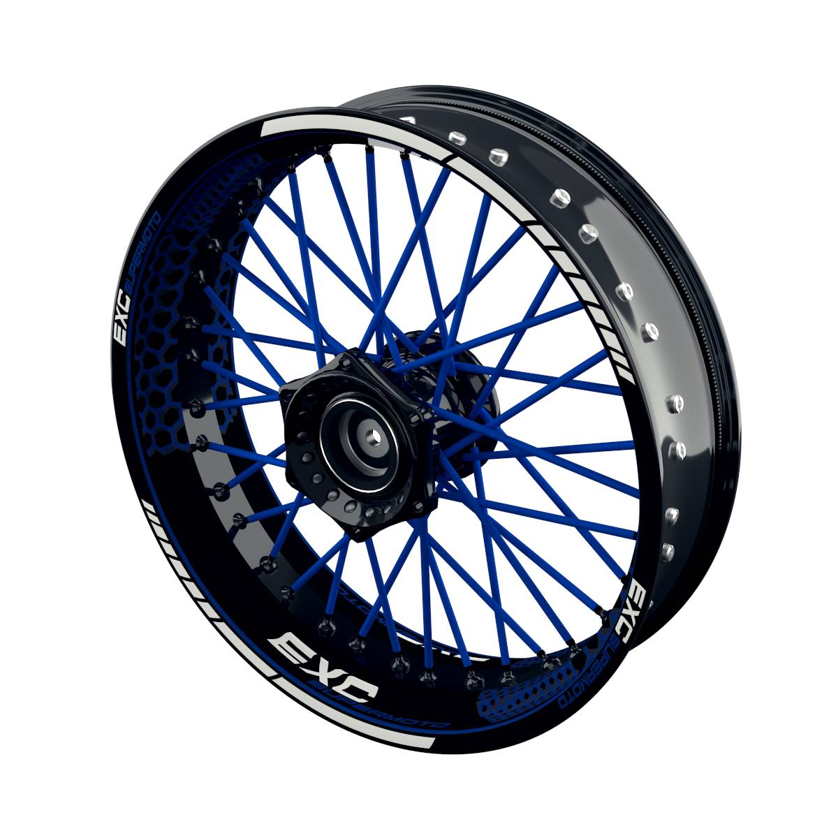 EXC Rim Decals Supermoto Hexagon Wheelsticker Premium