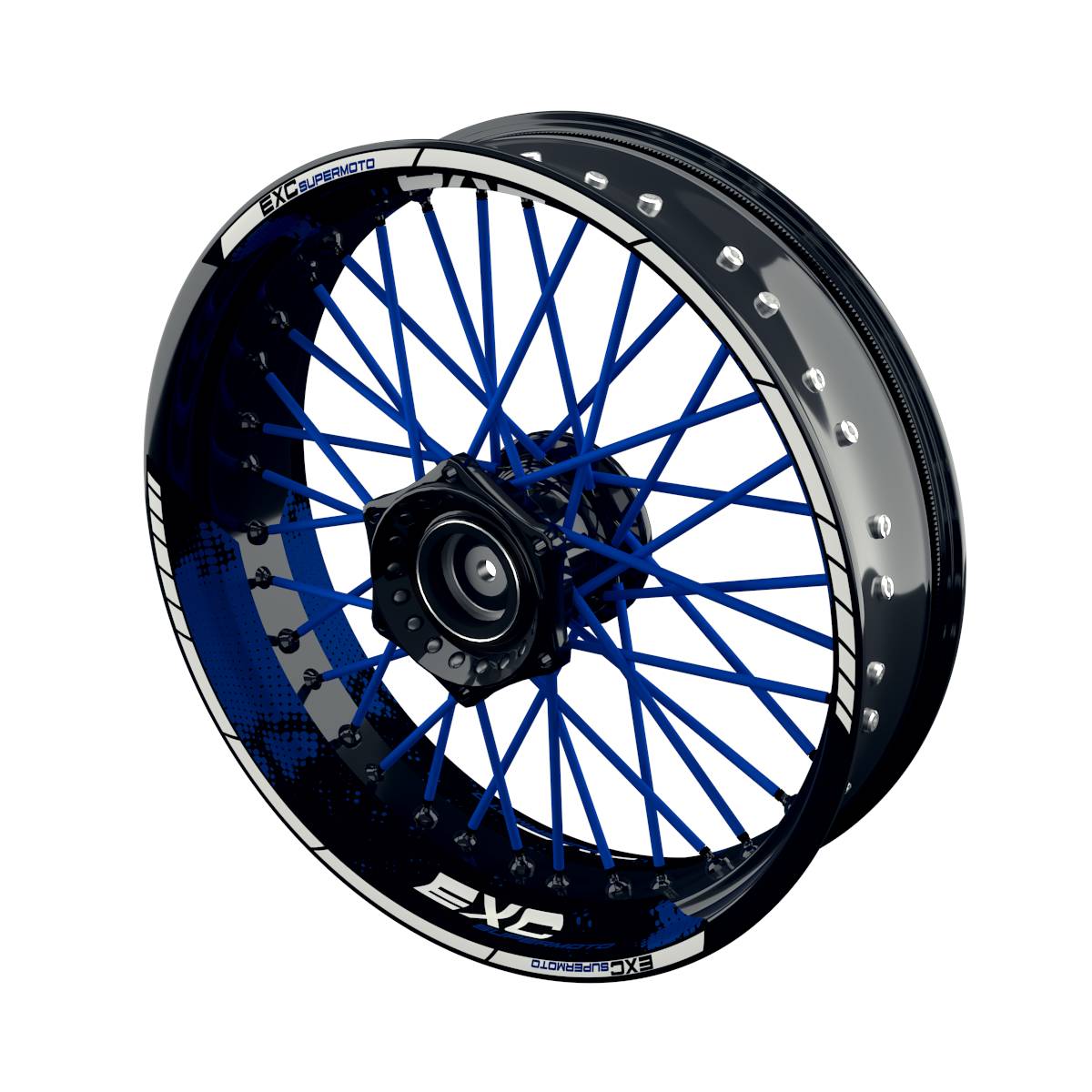 EXC Supermoto Dots Felgenaufkleber Wheelsticker Premium geteilt