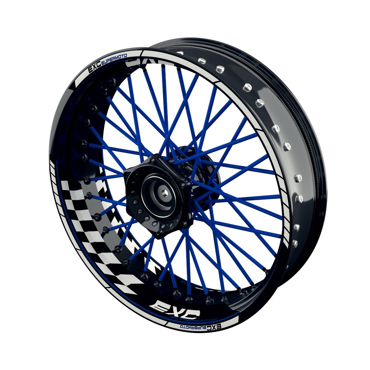 EXC Supermoto GRID Felgenaufkleber Wheelsticker Premium geteilt