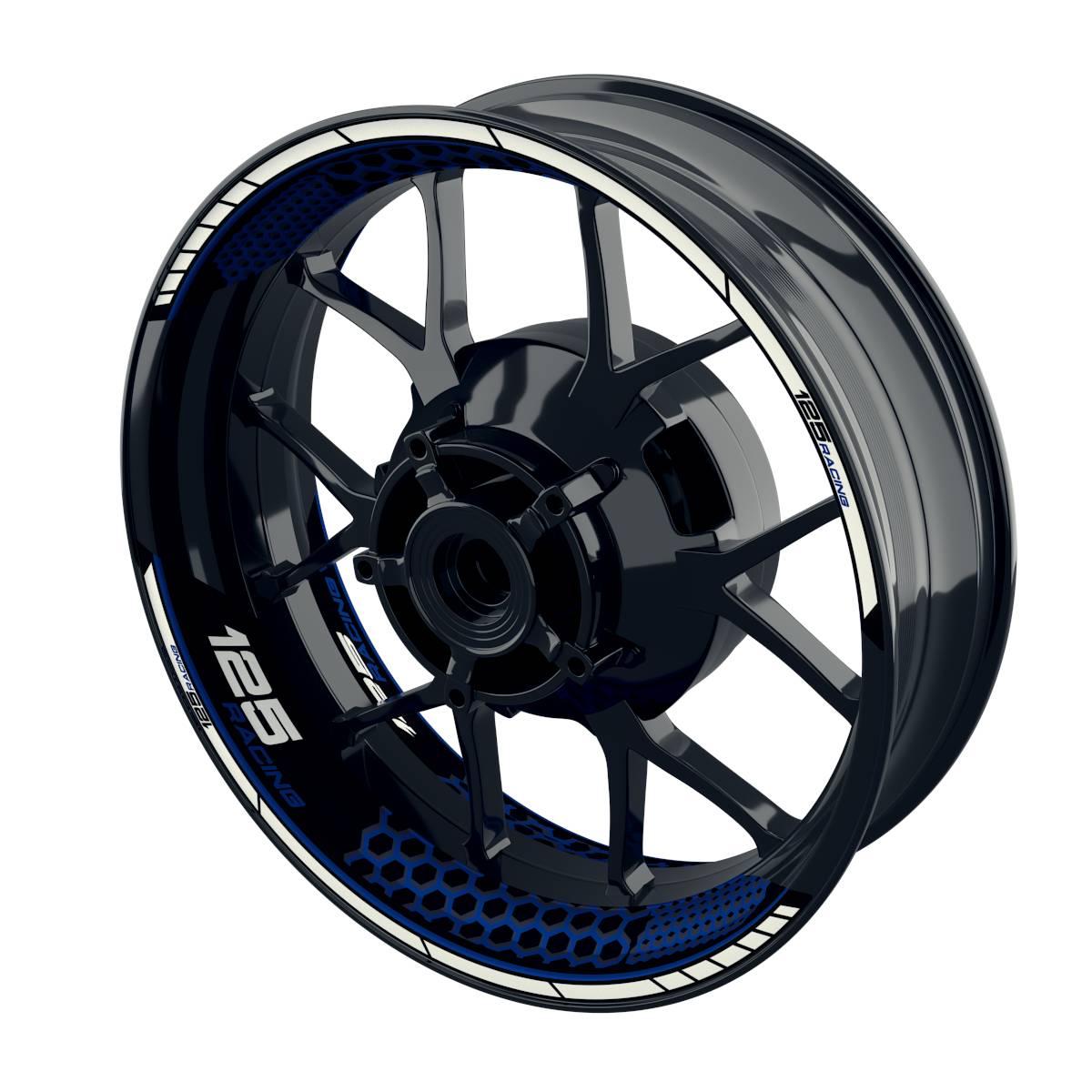 Racing 125 Hexagon Felgenaufkleber Wheelsticker Premium geteilt