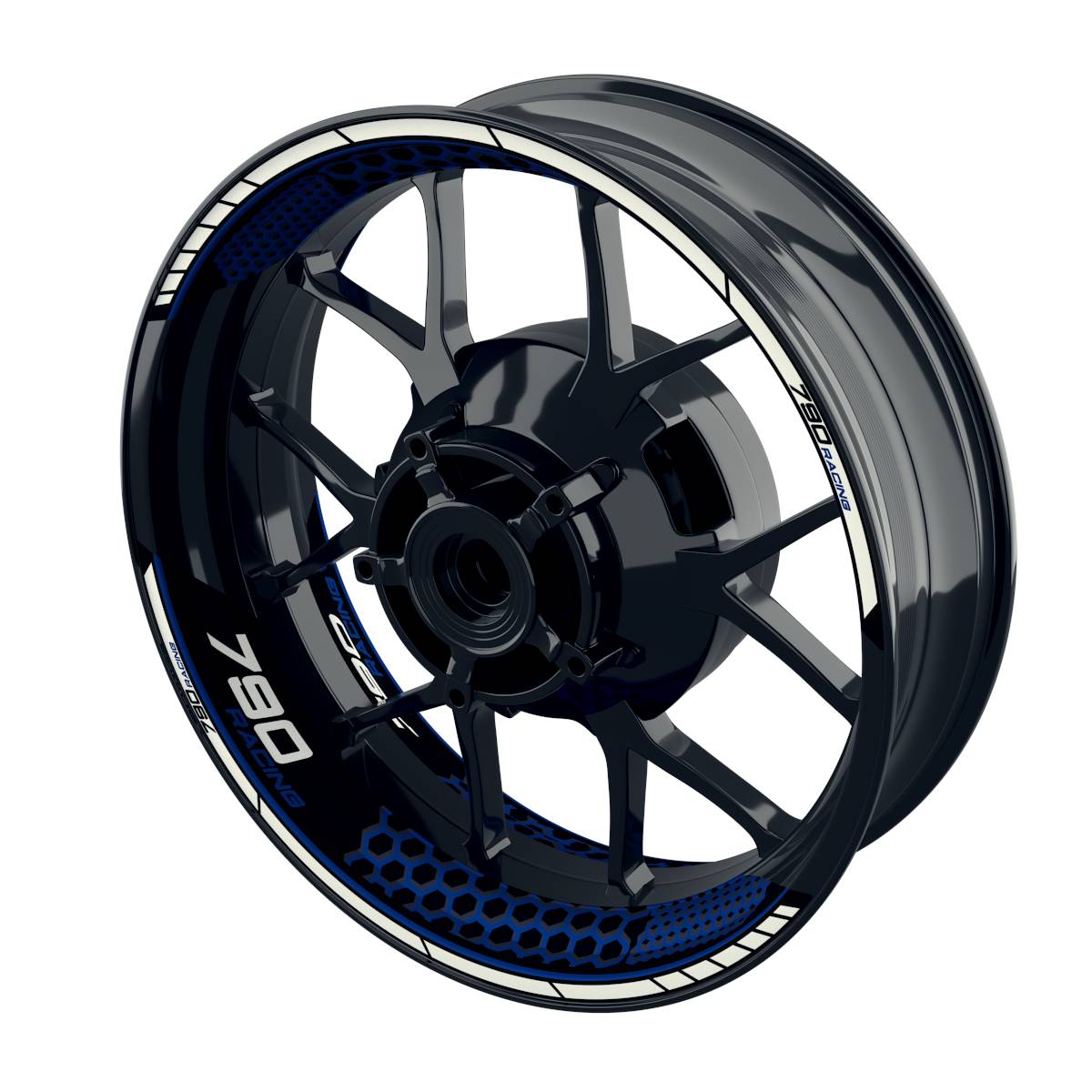 Racing 790 Hexagon Felgenaufkleber Wheelsticker Premium geteilt