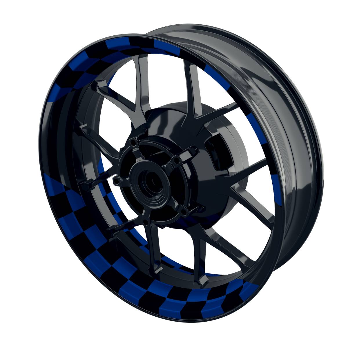 Racingflag schwarz Felgenaufkleber Wheelsticker Premium geteilt