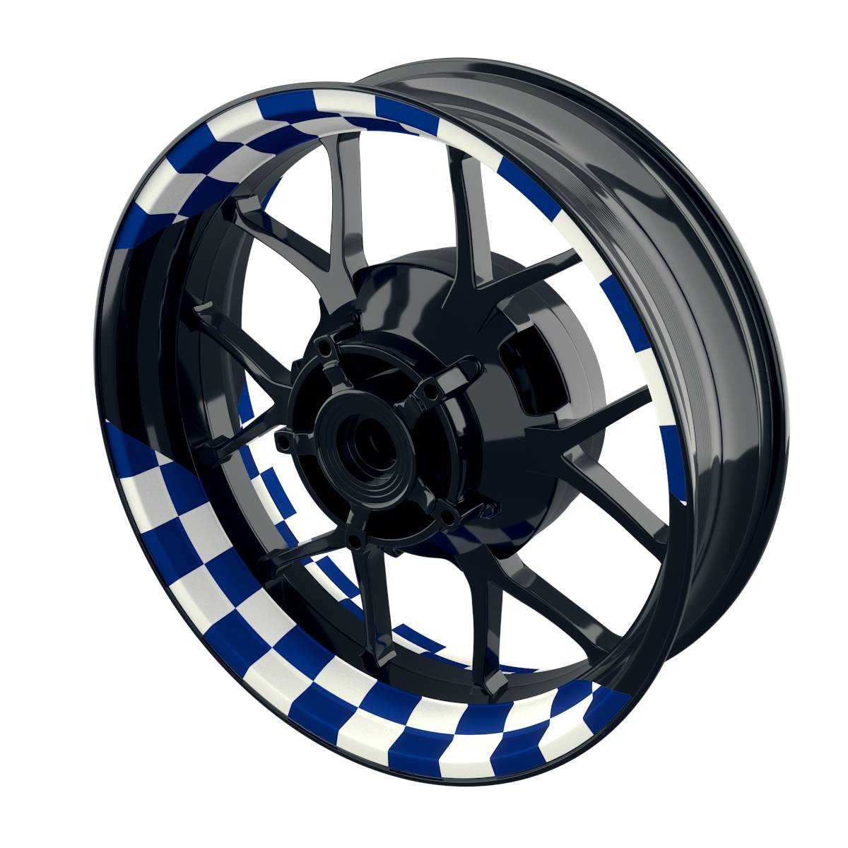 Racingflag white Rim Decals Wheelsticker Premium splitted