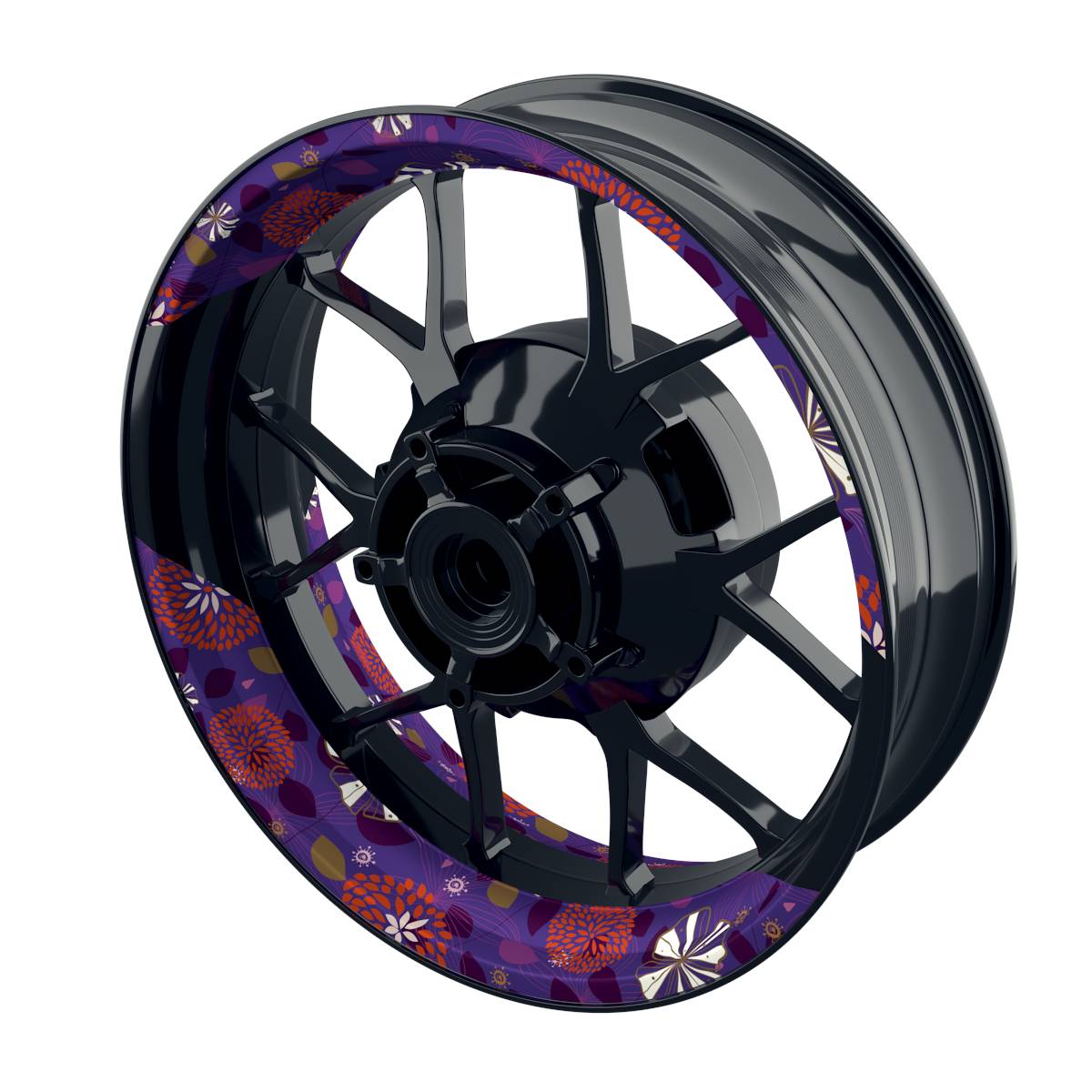 Flowers 10 Rim Decals Wheelsticker Premium splitted 