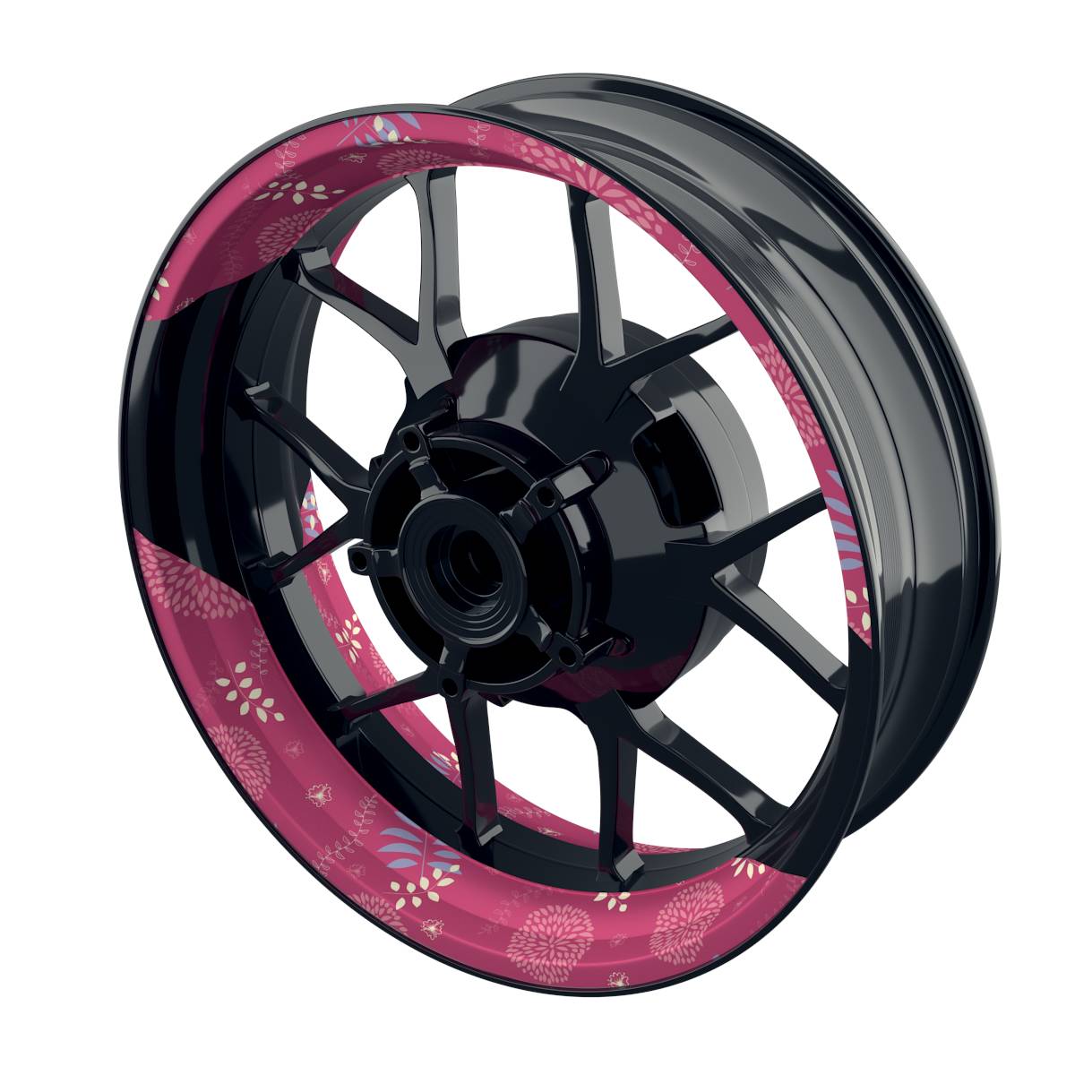 Flowers 5 Felgenaufkleber Wheelsticker Premium geteilt 