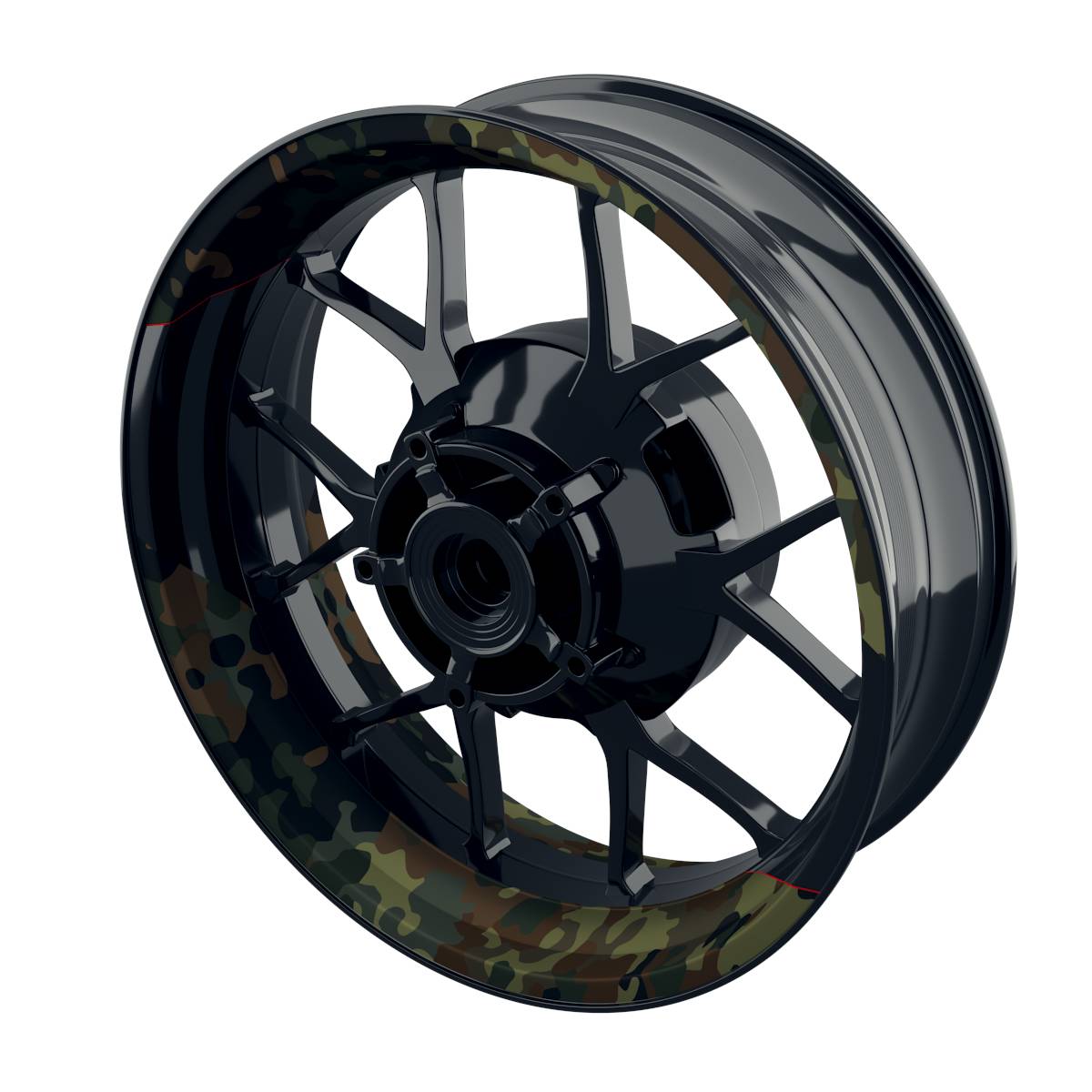German Camouflage Felgenaufkleber Wheelsticker Premium geteilt
