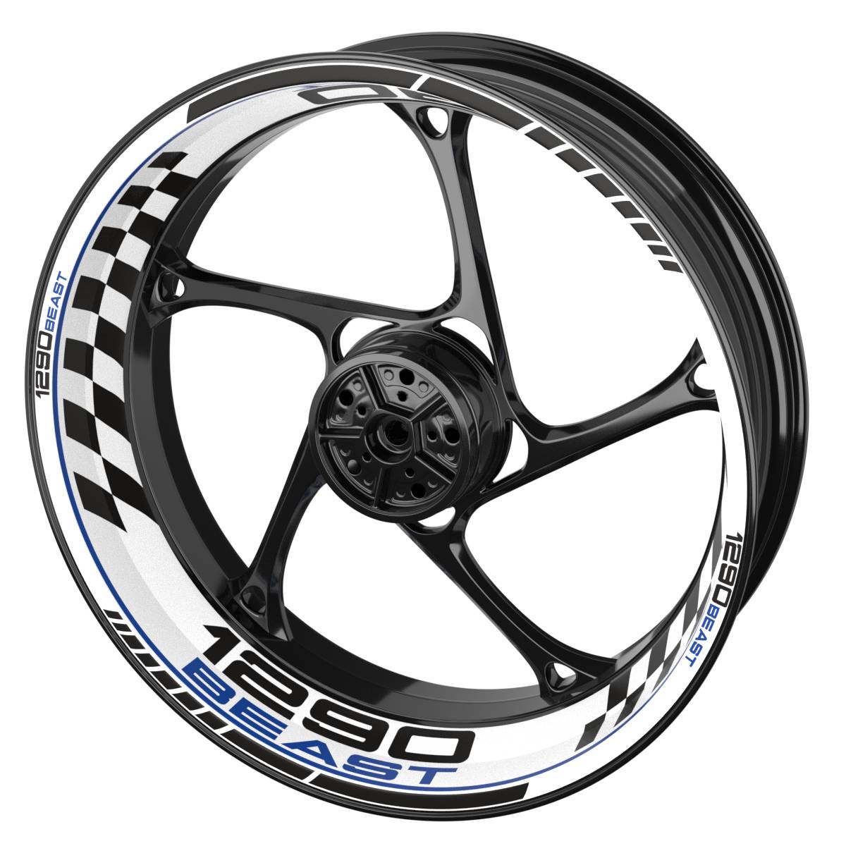 Felgenaufkleber für KTM 1290 Beast Felgenaufkleber GRID weiss Wheelsticker Premium