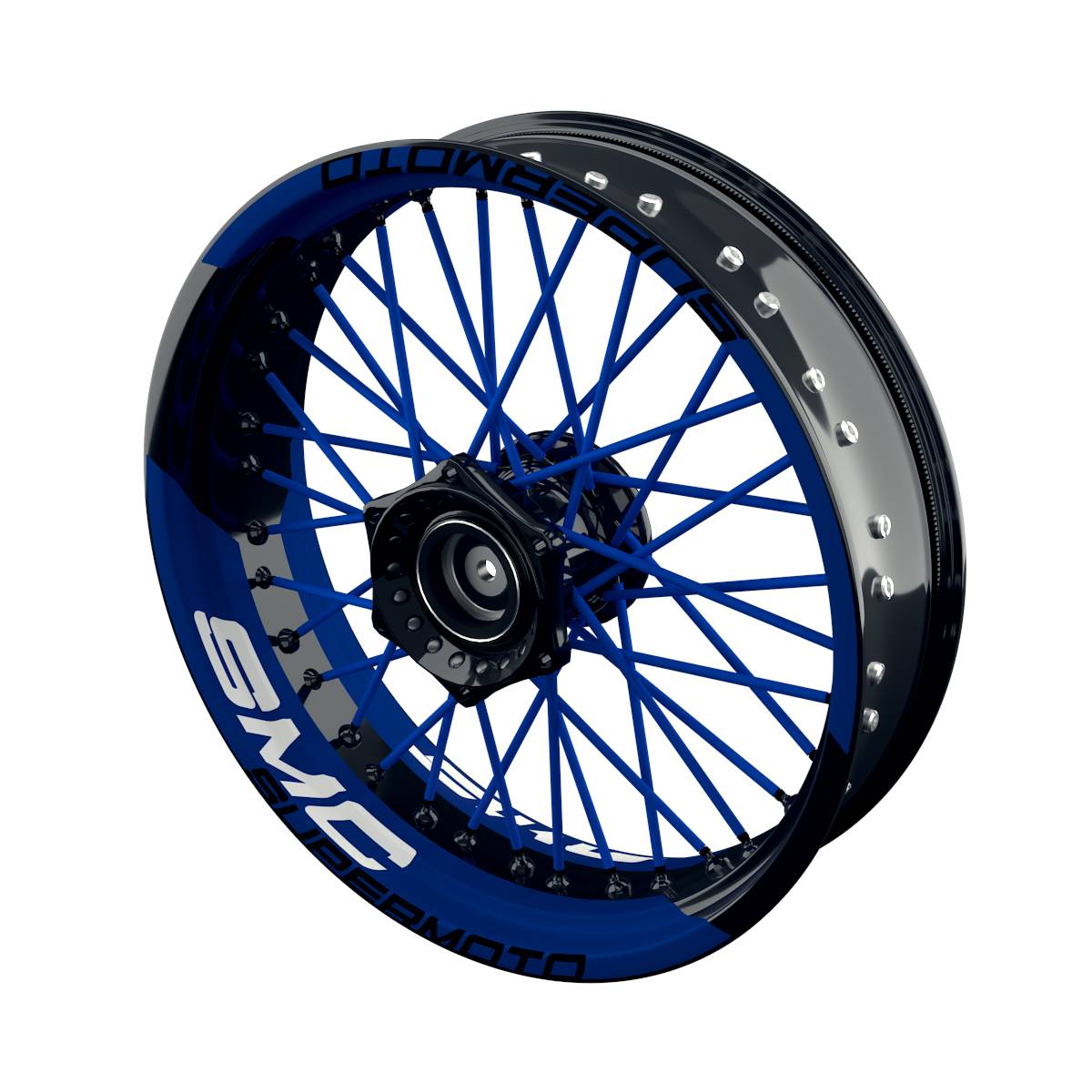 Felgenaufkleber für KTM SMC Supermoto einfarbig V2 Wheelsticker Premium geteilt