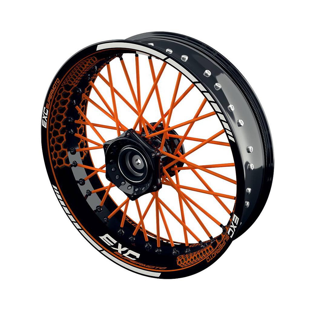 EXC Felgenaufkleber Supermoto Hexagon Wheelsticker Premium