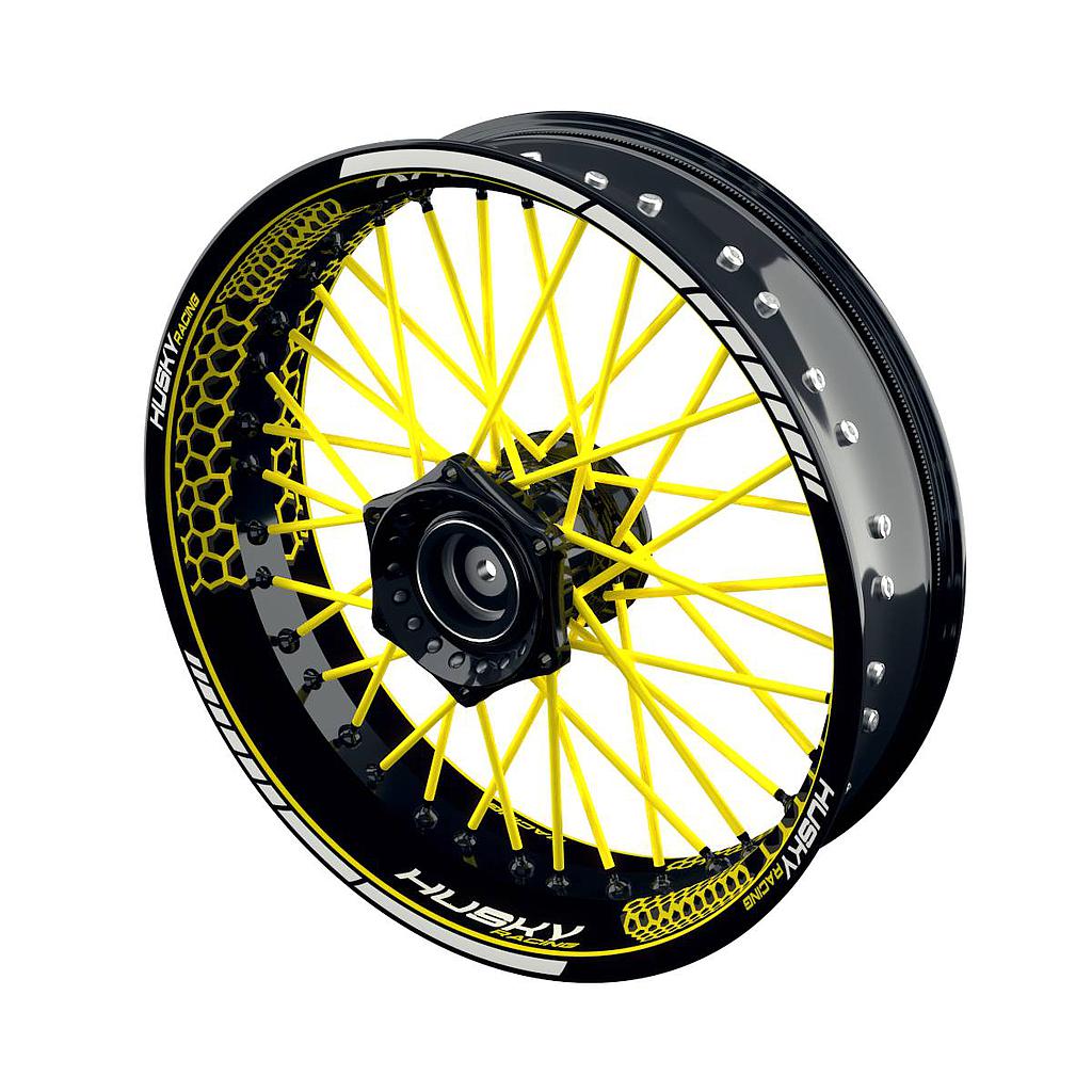 Felgenaufkleber für Husqvarna Husky Racing Supermoto Hexagon Wheelsticker Premium