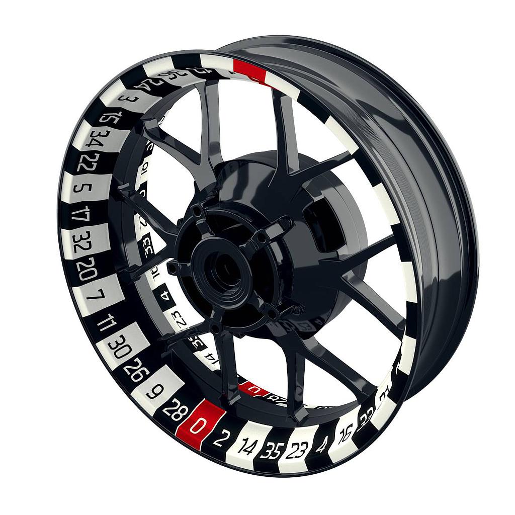 Roulette schwarz Felgenaufkleber  Wheelsticker Premium
