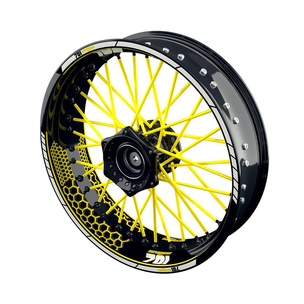 701 Supermoto Hexagon Felgenaufkleber Wheelsticker Premium geteilt