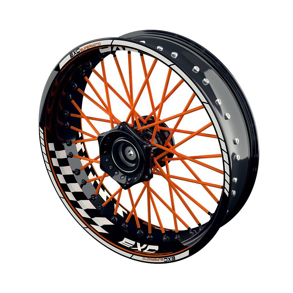 EXC Supermoto GRID Felgenaufkleber Wheelsticker Premium geteilt
