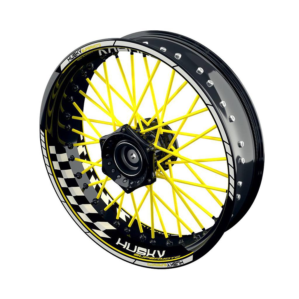 HUSKY Supermoto Grid Felgenaufkleber Wheelsticker Premium geteilt