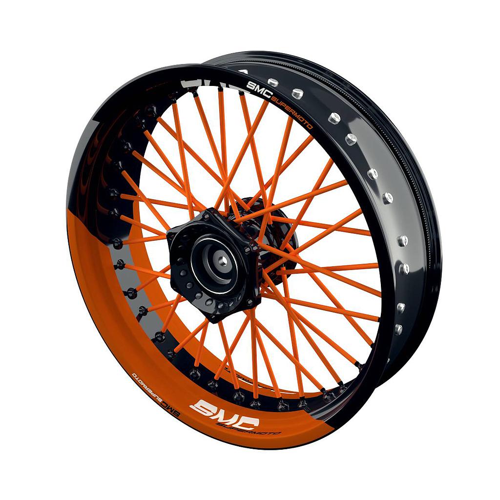 SMC Supermoto halb halb Felgenaufkleber Wheelsticker Premium geteilt