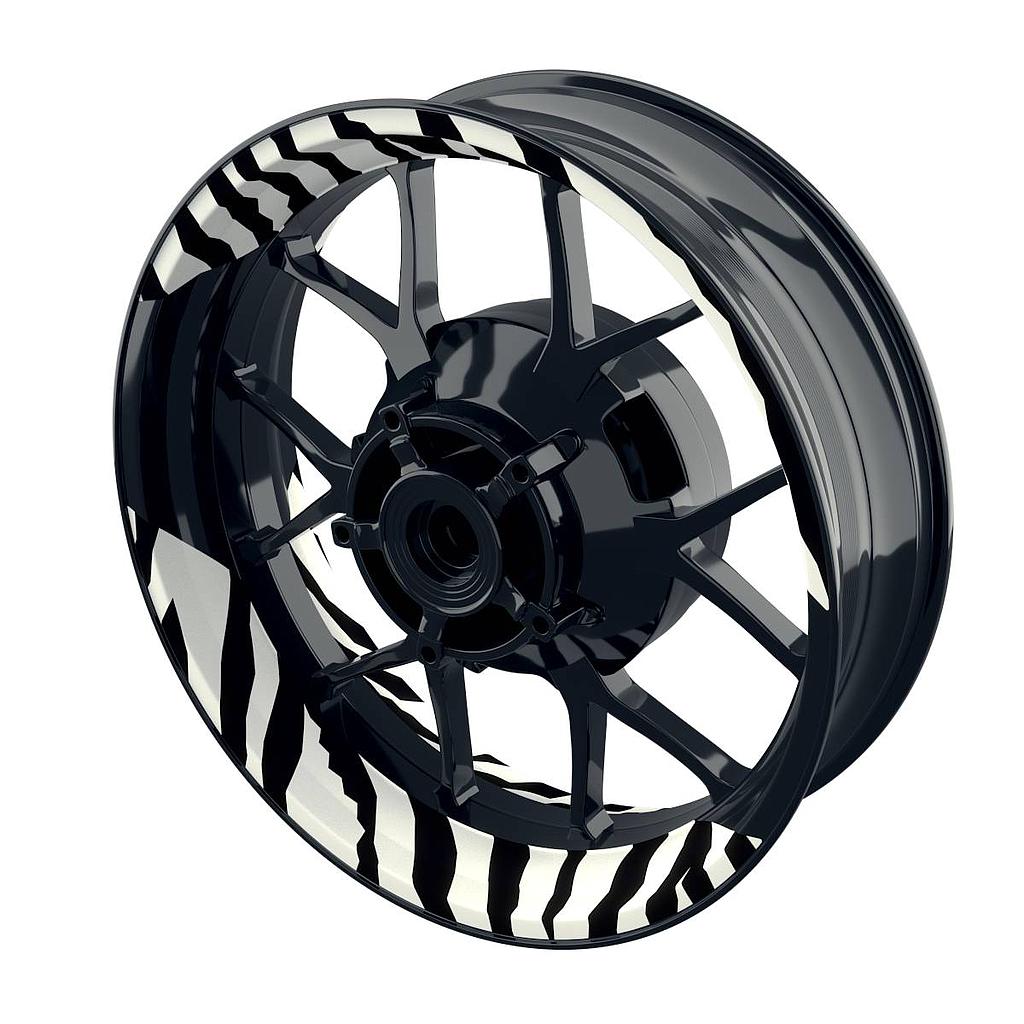 ZEBRA schwarz Felgenaufkleber Wheelsticker Premium geteilt
