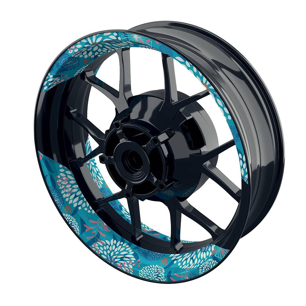 Flowers 3 Felgenaufkleber Wheelsticker Premium geteilt 