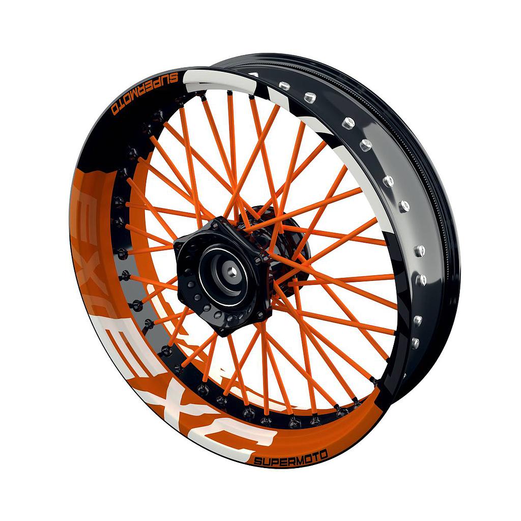 Felgenaufkleber für KTM EXC Supermoto Felgenaufkleber halb halb V2 Wheelsticker Premium