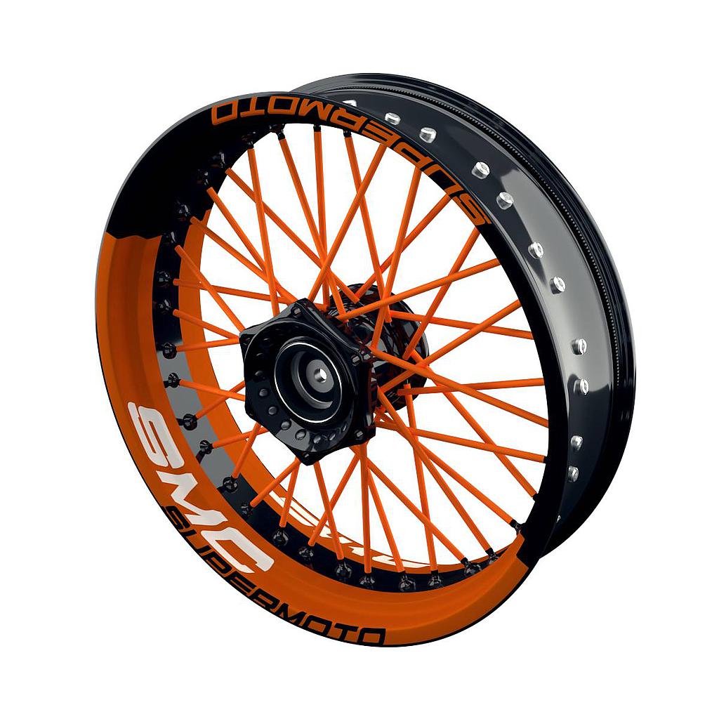 Felgenaufkleber für KTM SMC Supermoto Felgenaufkleber halb halb V2 Wheelsticker Premium
