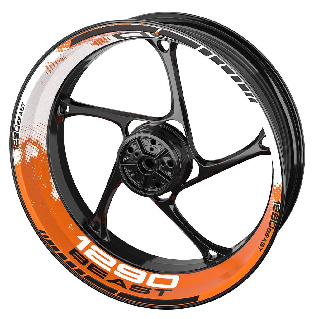 Felgenaufkleber für KTM 1290 Beast Felgenaufkleber DOTS weiss Wheelsticker Premium