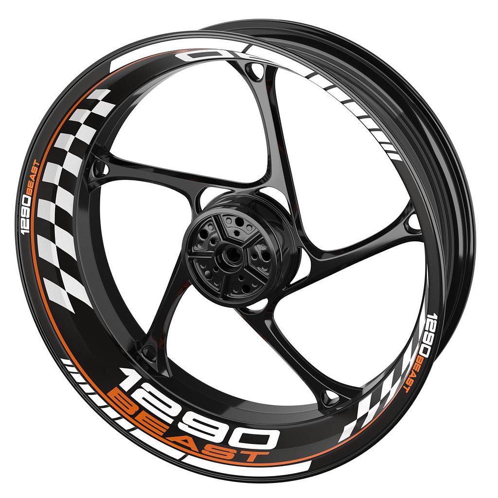 Felgenaufkleber für KTM 1290 Beast Felgenaufkleber GRID schwarz Wheelsticker Premium