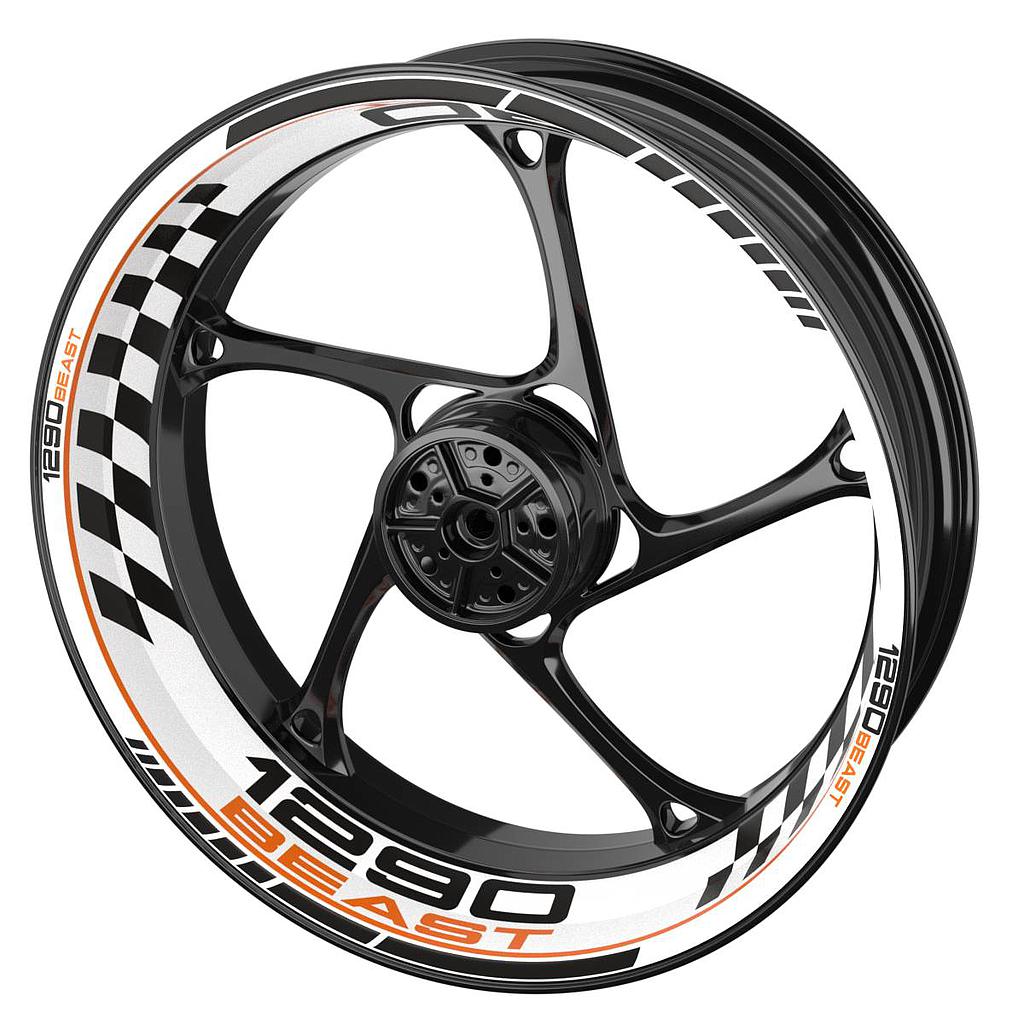 Rim Decals for KTM 1290 Beast Rim Decals GRID white Wheelsticker Premium