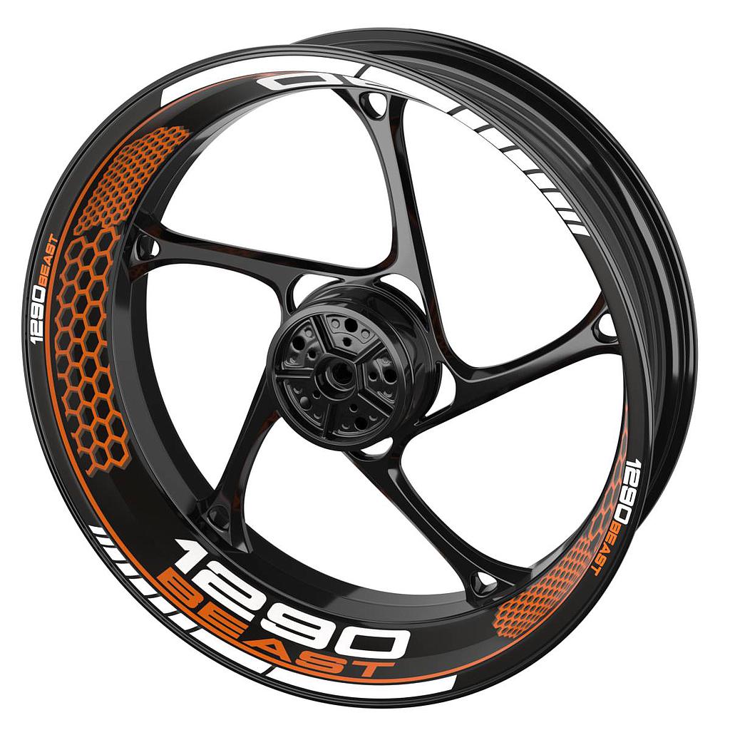 Felgenaufkleber für KTM 1290 Beast Felgenaufkleber Hexagon schwarz Wheelsticker Premium